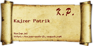 Kajzer Patrik névjegykártya